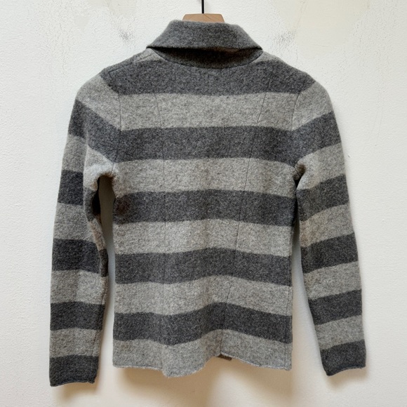 Horny Toad Heartfelt Gray Striped Wool Blend Sweater Jacket Women’s Size S - Picture 3 of 12